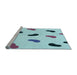 Sideview of Machine Washable Transitional Koi Blue Rug, wshpat2266lblu