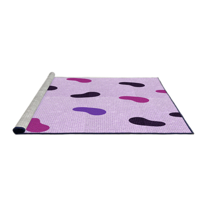 Sideview of Machine Washable Transitional Purple Rug, wshpat2266pur