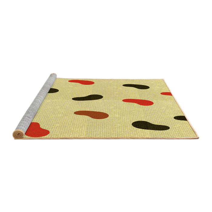 Sideview of Machine Washable Transitional Caramel Brown Rug, wshpat2266yw