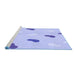 Sideview of Machine Washable Transitional Blue Rug, wshpat2267blu