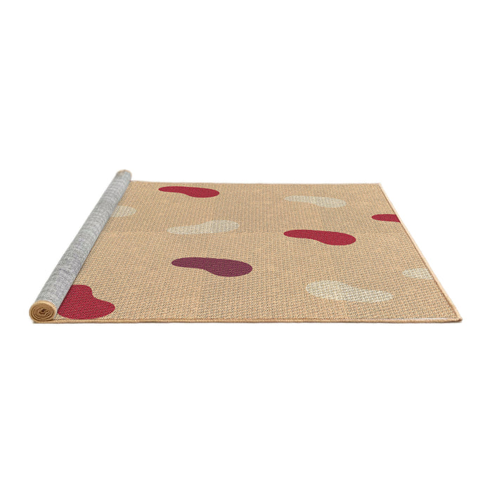 Sideview of Machine Washable Transitional Brown Gold Rug, wshpat2267brn