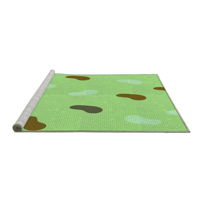 Sideview of Machine Washable Transitional Green Yellow Green Rug, wshpat2267grn