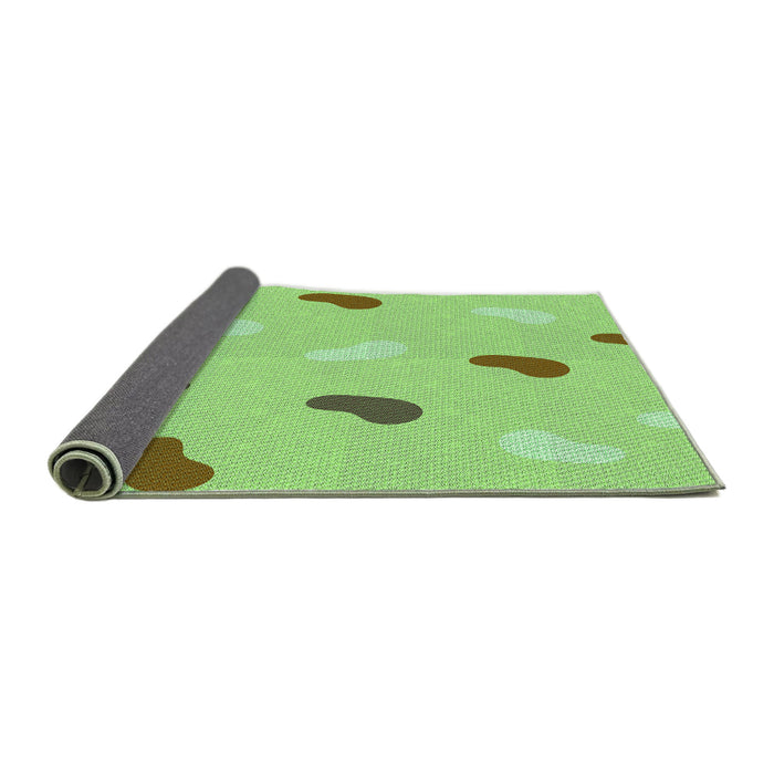 Thickness of Patterned Green Yellow Green Rug, pat2267grn