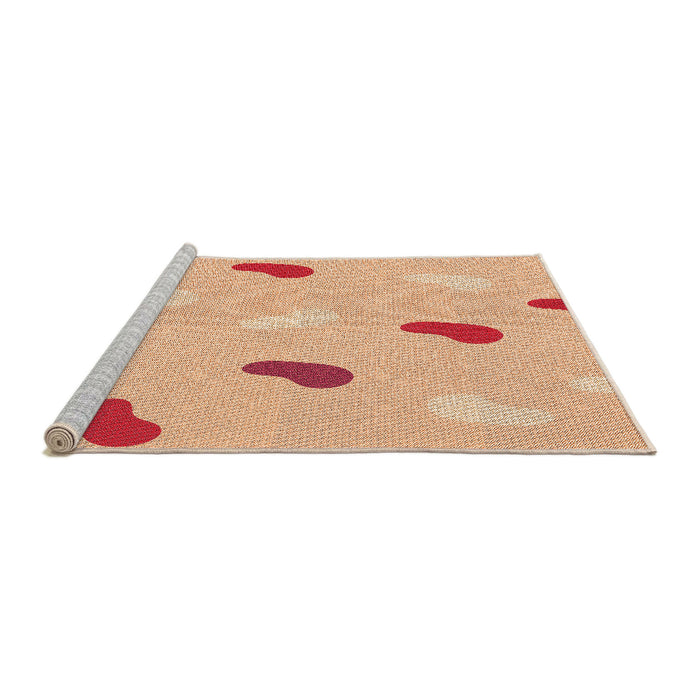 Sideview of Machine Washable Transitional Pastel Orange Rug, wshpat2267org