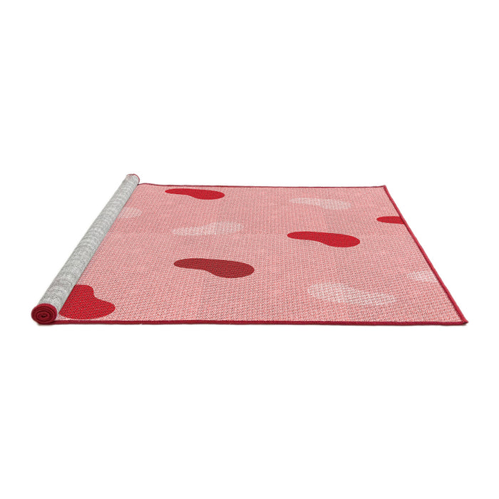 Sideview of Machine Washable Transitional Red Rug, wshpat2267rd