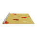 Sideview of Machine Washable Transitional Bold Yellow Rug, wshpat2267yw