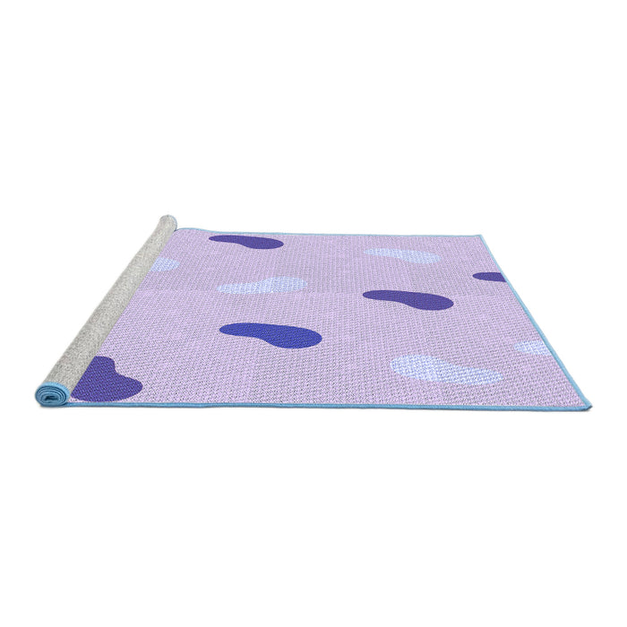 Sideview of Machine Washable Transitional Purple Mimosa Purple Rug, wshpat2268blu