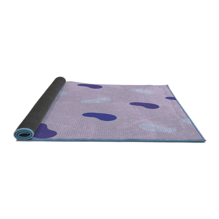 Thickness of Patterned Purple Mimosa Purple Rug, pat2268blu