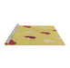 Sideview of Machine Washable Transitional Yellow Rug, wshpat2268brn