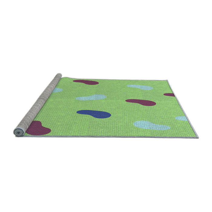 Sideview of Machine Washable Transitional Green Yellow Green Rug, wshpat2268lblu