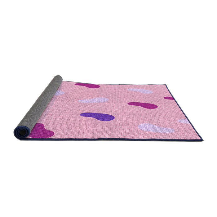 Thickness of Patterned Pastel Purple Pink Rug, pat2268pur