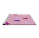 Sideview of Machine Washable Transitional Pastel Purple Pink Rug, wshpat2268pur