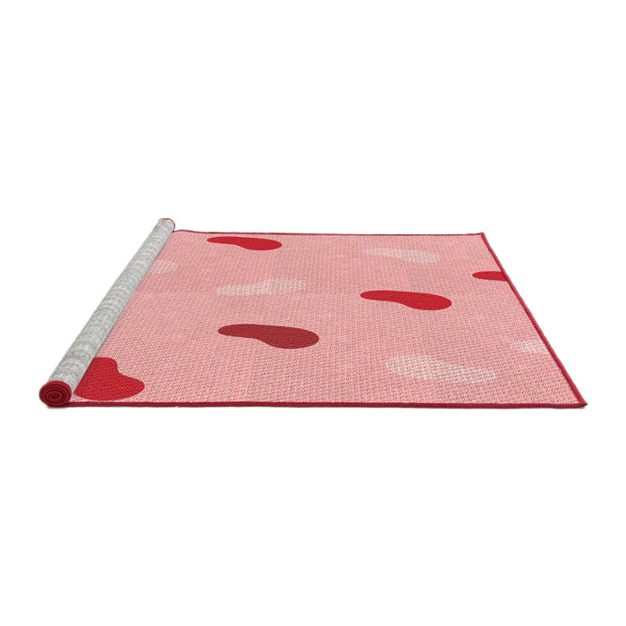 Sideview of Machine Washable Transitional Red Rug, wshpat2268rd