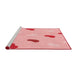 Sideview of Machine Washable Transitional Red Rug, wshpat2268rd