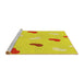 Sideview of Machine Washable Transitional Yellow Rug, wshpat2268yw