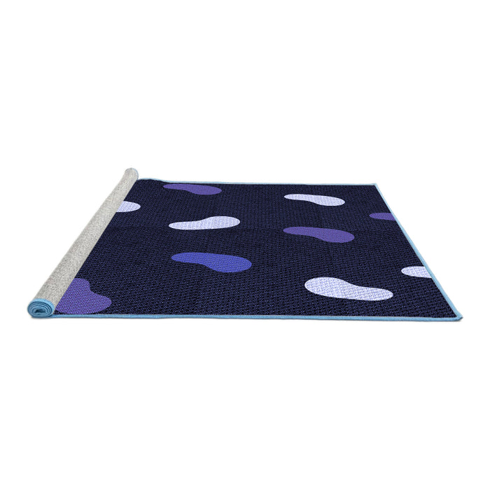 Sideview of Machine Washable Transitional Black Rug, wshpat2269blu