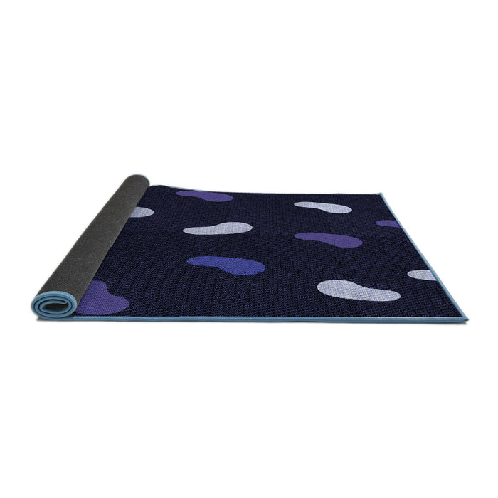 Thickness of Patterned Black Rug, pat2269blu