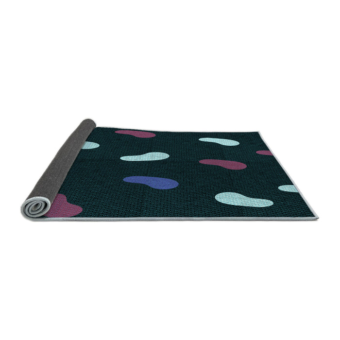 Thickness of Patterned Black Rug, pat2269lblu