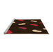 Sideview of Machine Washable Transitional Black Brown Rug, wshpat2269org