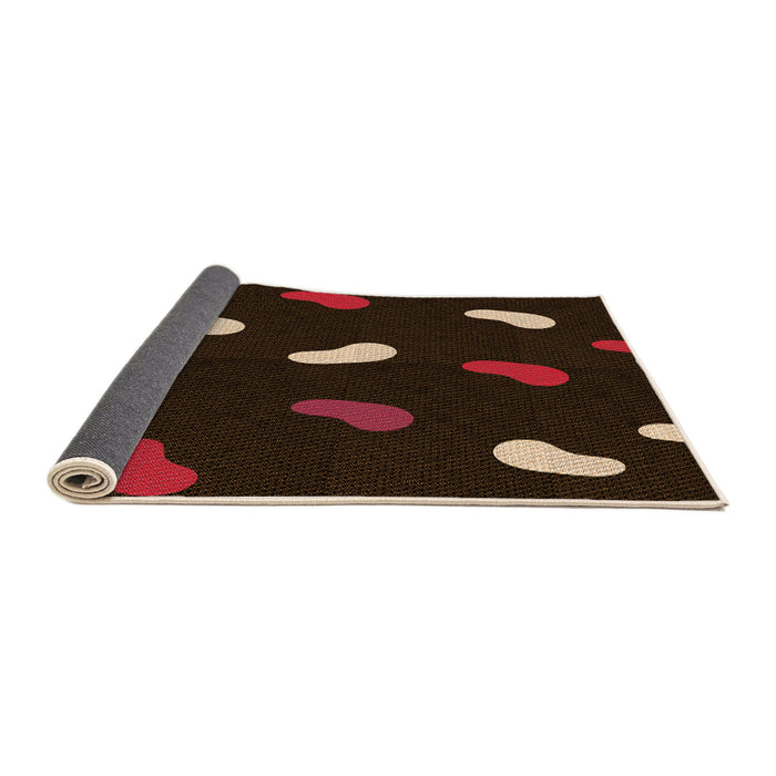 Thickness of Patterned Black Brown Rug, pat2269org