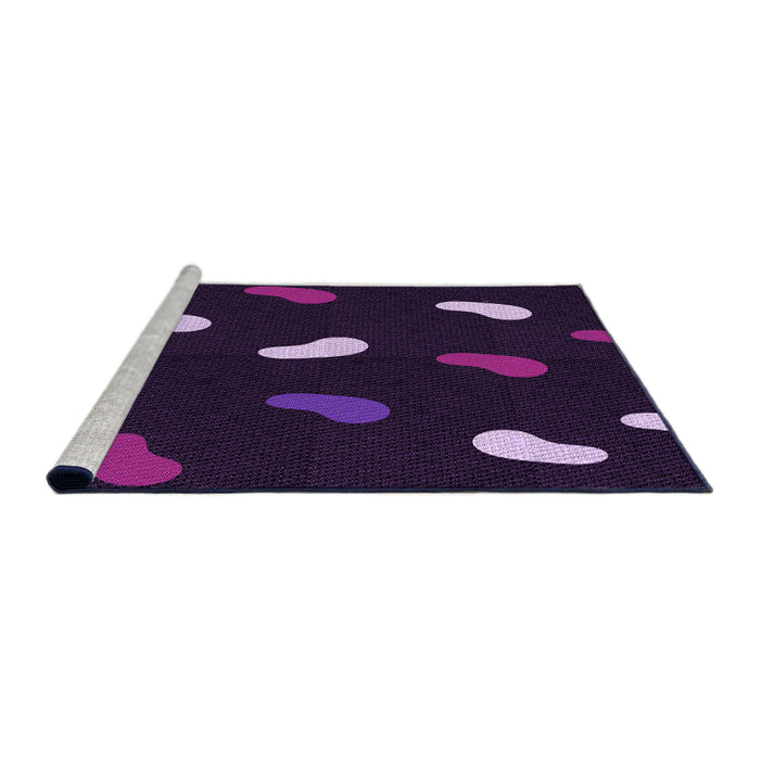Sideview of Machine Washable Transitional Purple Rug, wshpat2269pur