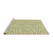 Sideview of Machine Washable Transitional Brass Green Rug, wshpat227brn