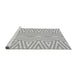 Sideview of Machine Washable Transitional Gunmetal Gray Rug, wshpat227gry