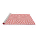 Sideview of Machine Washable Transitional Red Rug, wshpat227rd