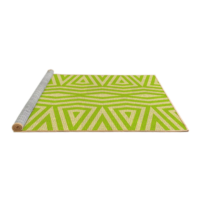 Sideview of Machine Washable Transitional Green Rug, wshpat227yw