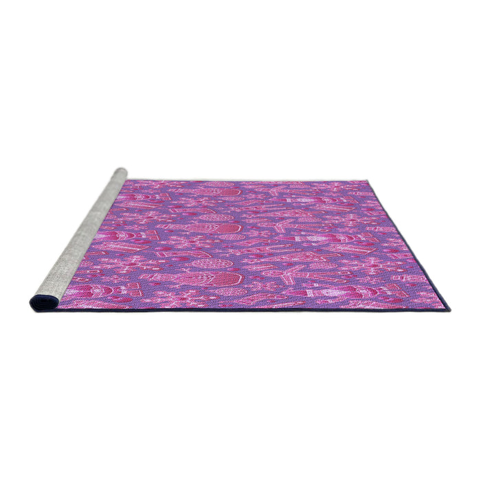 Sideview of Machine Washable Transitional Purple Rug, wshpat2270pur