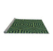 Sideview of Machine Washable Transitional Green Rug, wshpat2271lblu