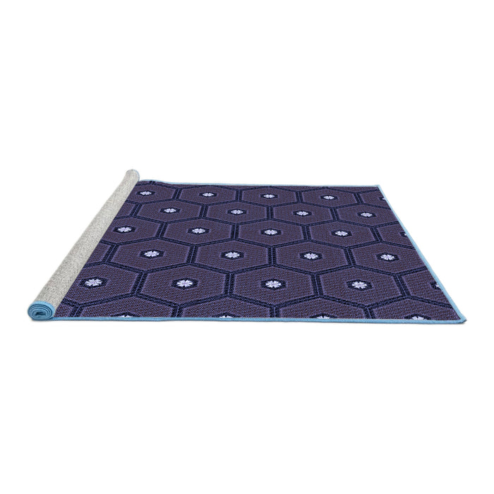 Sideview of Machine Washable Transitional Deep Periwinkle Purple Rug, wshpat2272blu
