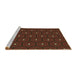 Sideview of Machine Washable Transitional Mahogany Brown Rug, wshpat2272brn