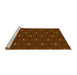 Sideview of Machine Washable Transitional Mahogany Brown Rug, wshpat2272yw