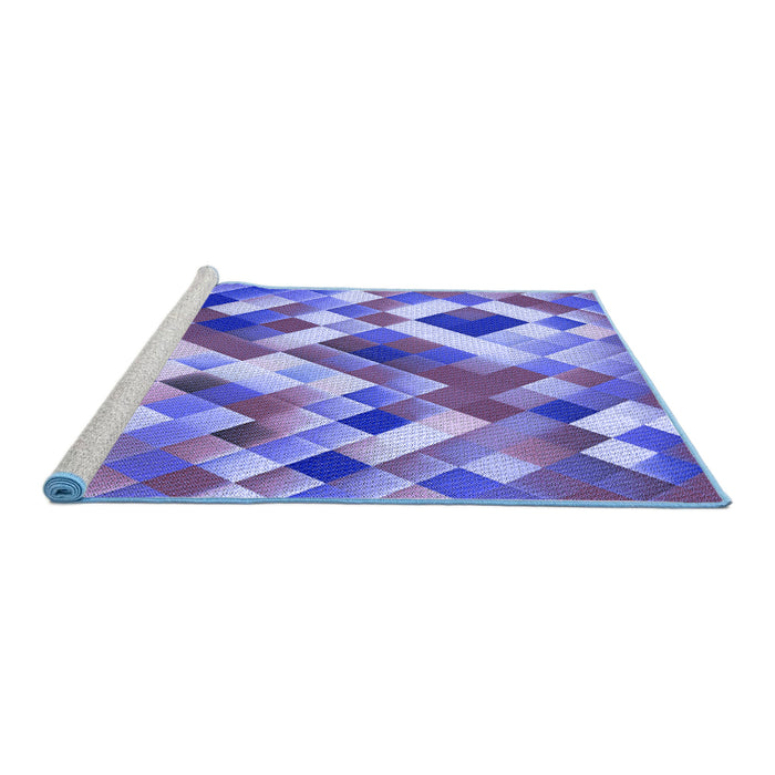 Sideview of Machine Washable Transitional Amethyst Purple Rug, wshpat2273blu
