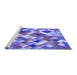 Sideview of Machine Washable Transitional Amethyst Purple Rug, wshpat2273blu