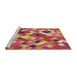 Sideview of Machine Washable Transitional Crimson Red Rug, wshpat2273brn