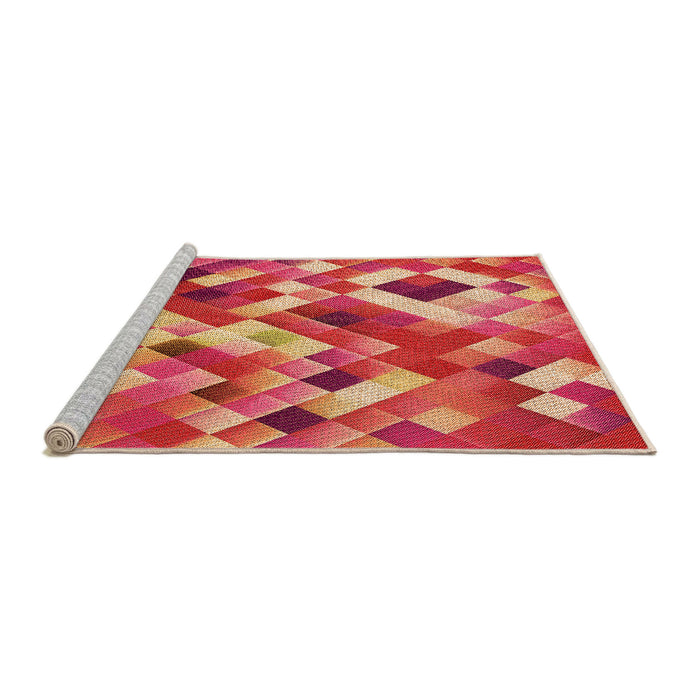 Sideview of Machine Washable Transitional Red Rug, wshpat2273org