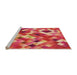 Sideview of Machine Washable Transitional Red Rug, wshpat2273org