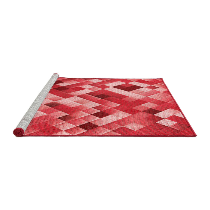 Sideview of Machine Washable Transitional Pastel Red Pink Rug, wshpat2273rd