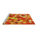 Sideview of Machine Washable Transitional Neon Red Rug, wshpat2273yw