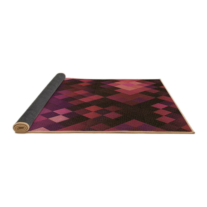 Thickness of Patterned Brown Red Rug, pat2274brn