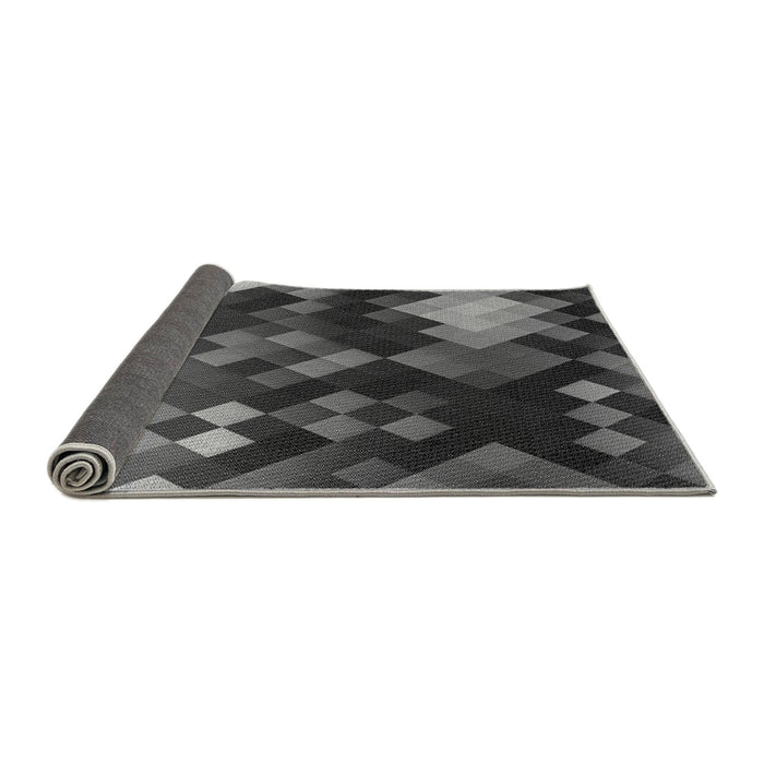 Thickness of Patterned Charcoal Black Rug, pat2274gry