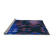 Sideview of Machine Washable Transitional Sapphire Blue Rug, wshpat2274lblu