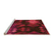 Sideview of Machine Washable Transitional Fire Brick Red Rug, wshpat2274org
