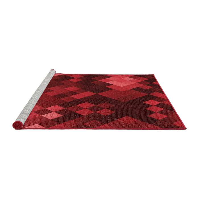 Sideview of Machine Washable Transitional Tomato Red Rug, wshpat2274rd