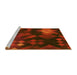 Sideview of Machine Washable Transitional Cranberry Red Rug, wshpat2274yw