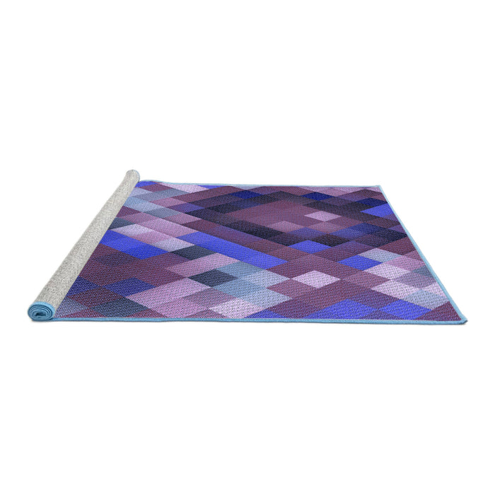 Sideview of Machine Washable Transitional Purple Rug, wshpat2275blu