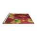 Sideview of Machine Washable Transitional Red Rug, wshpat2275brn