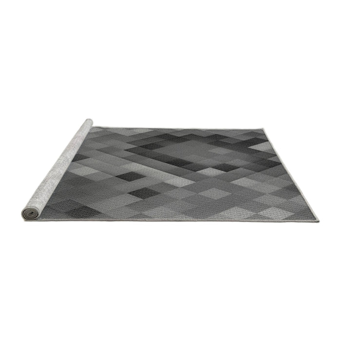 Sideview of Machine Washable Transitional Gunmetal Gray Rug, wshpat2275gry